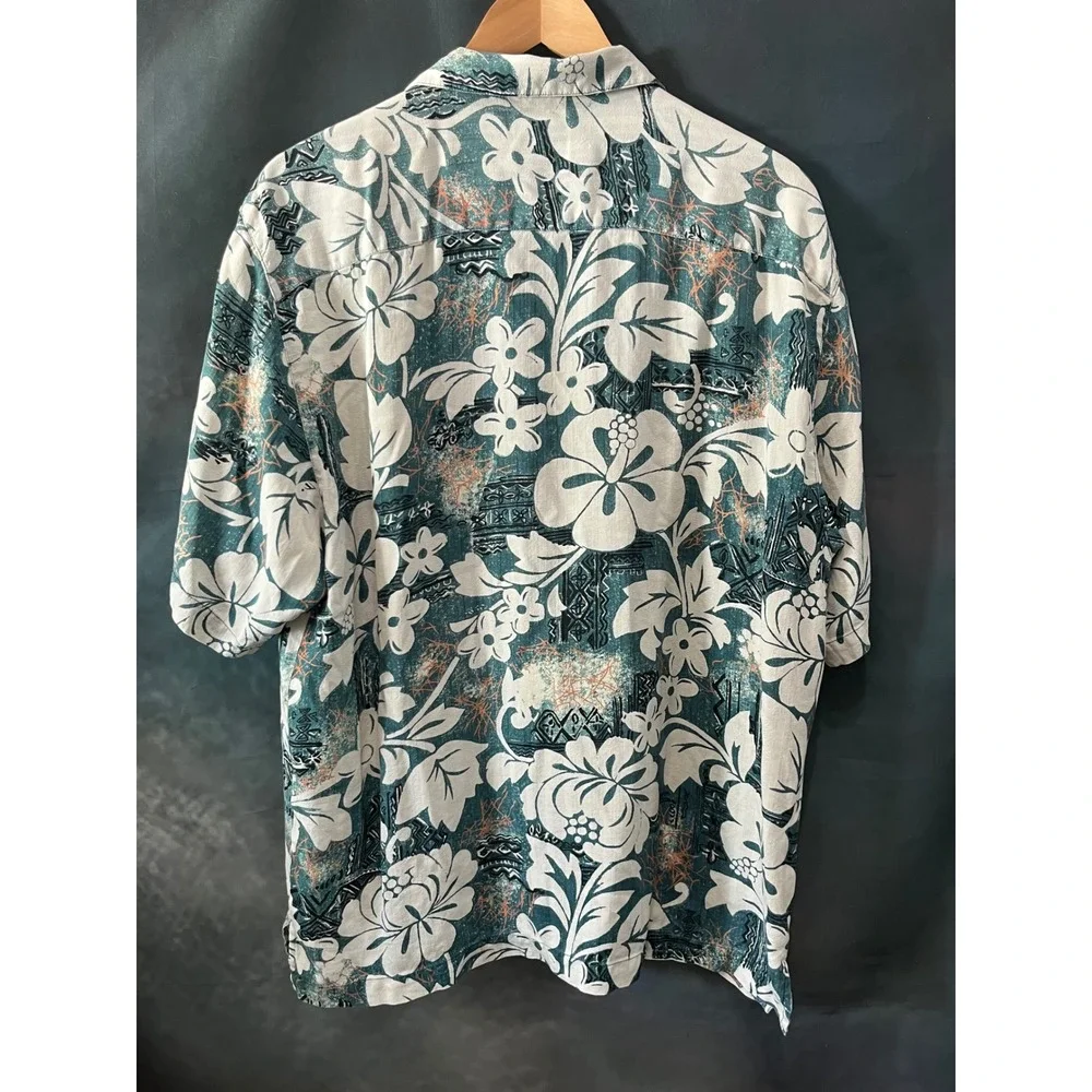 Y2K Vintage Tommy Bahama Silk Hawaiian Shirt Men's M Camp‎ Collar Resort Tiki